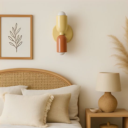 applique murale chambre jaune orange chambre decoration naturelle