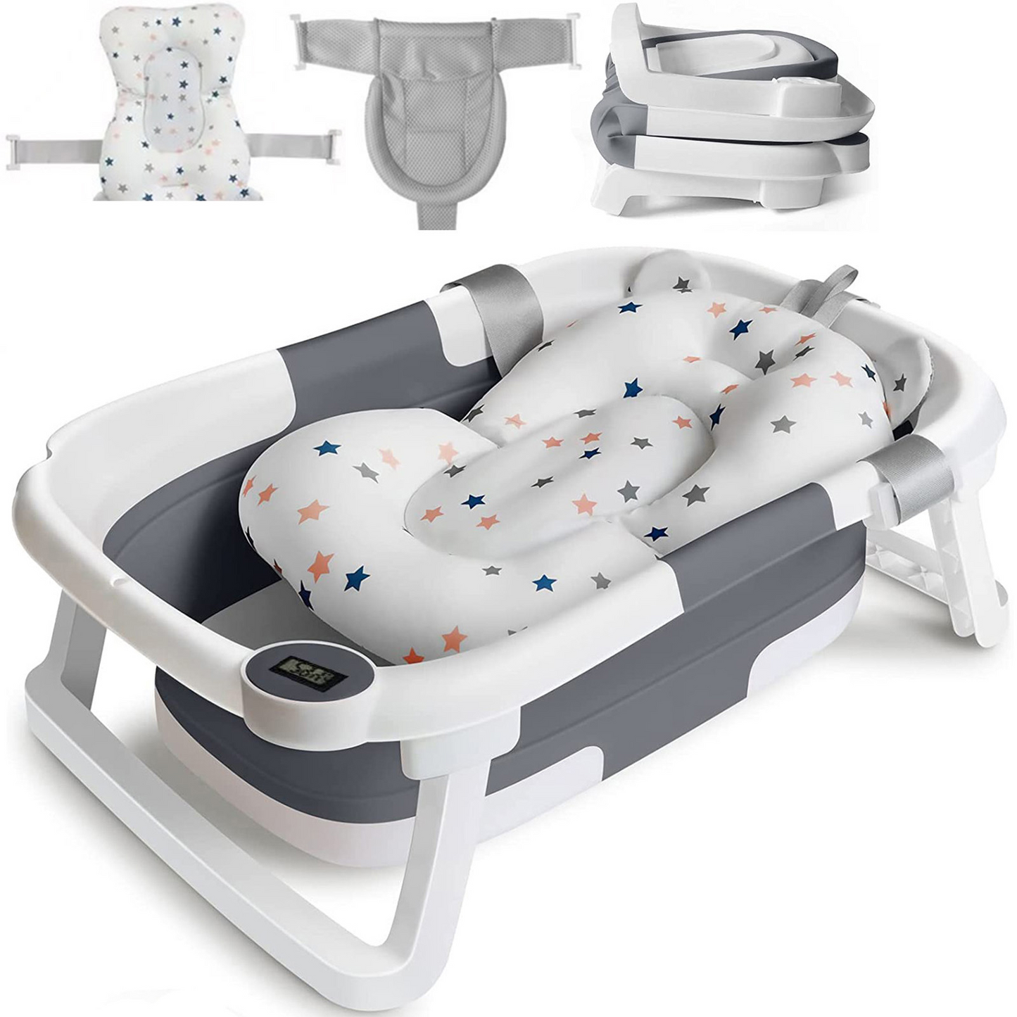 baignoire bebe pliable gris fonce
