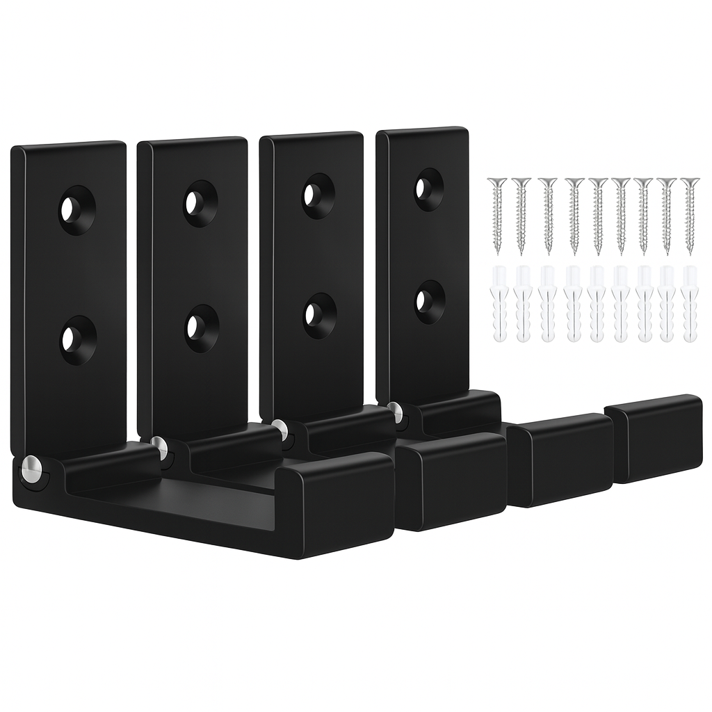 crochet mural metal noir quatre crochets