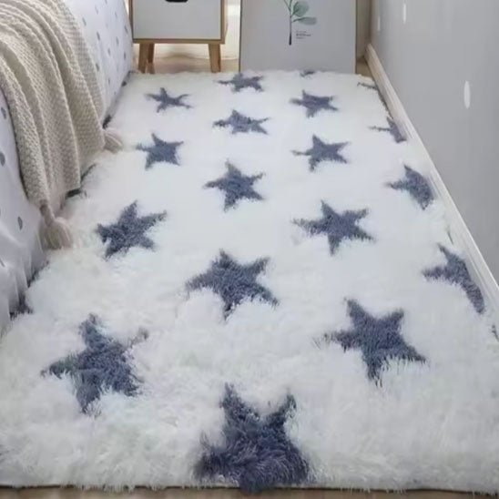 descente de lit blanche etoiles grises chambre