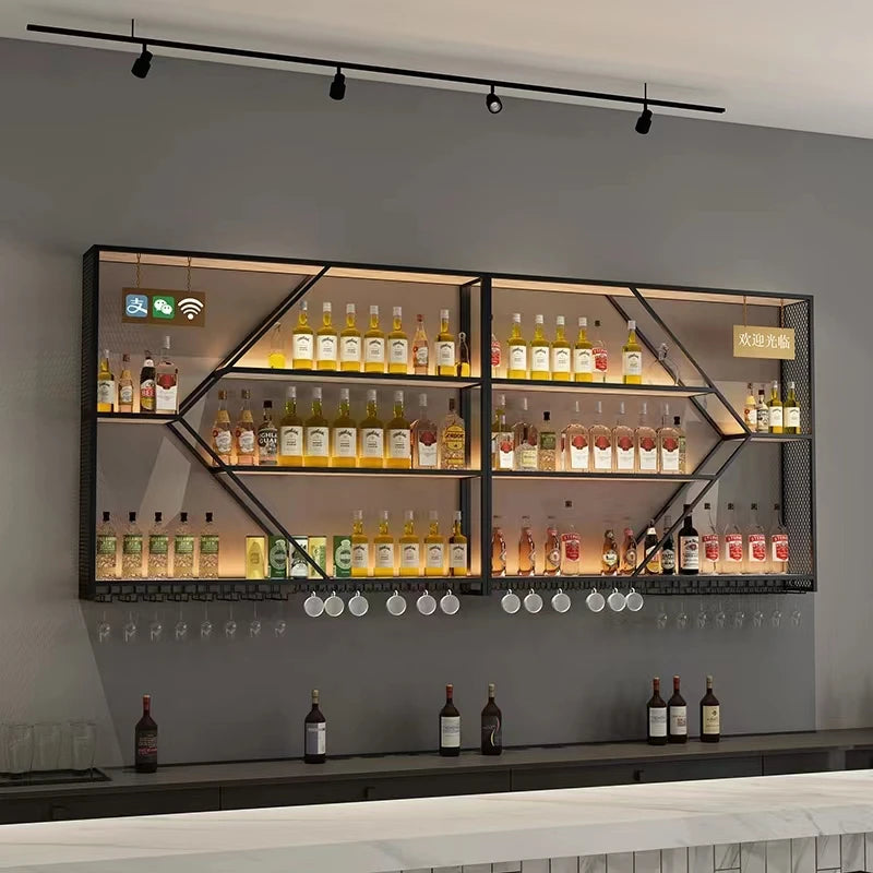 etagere de bar geometrique murale LED
