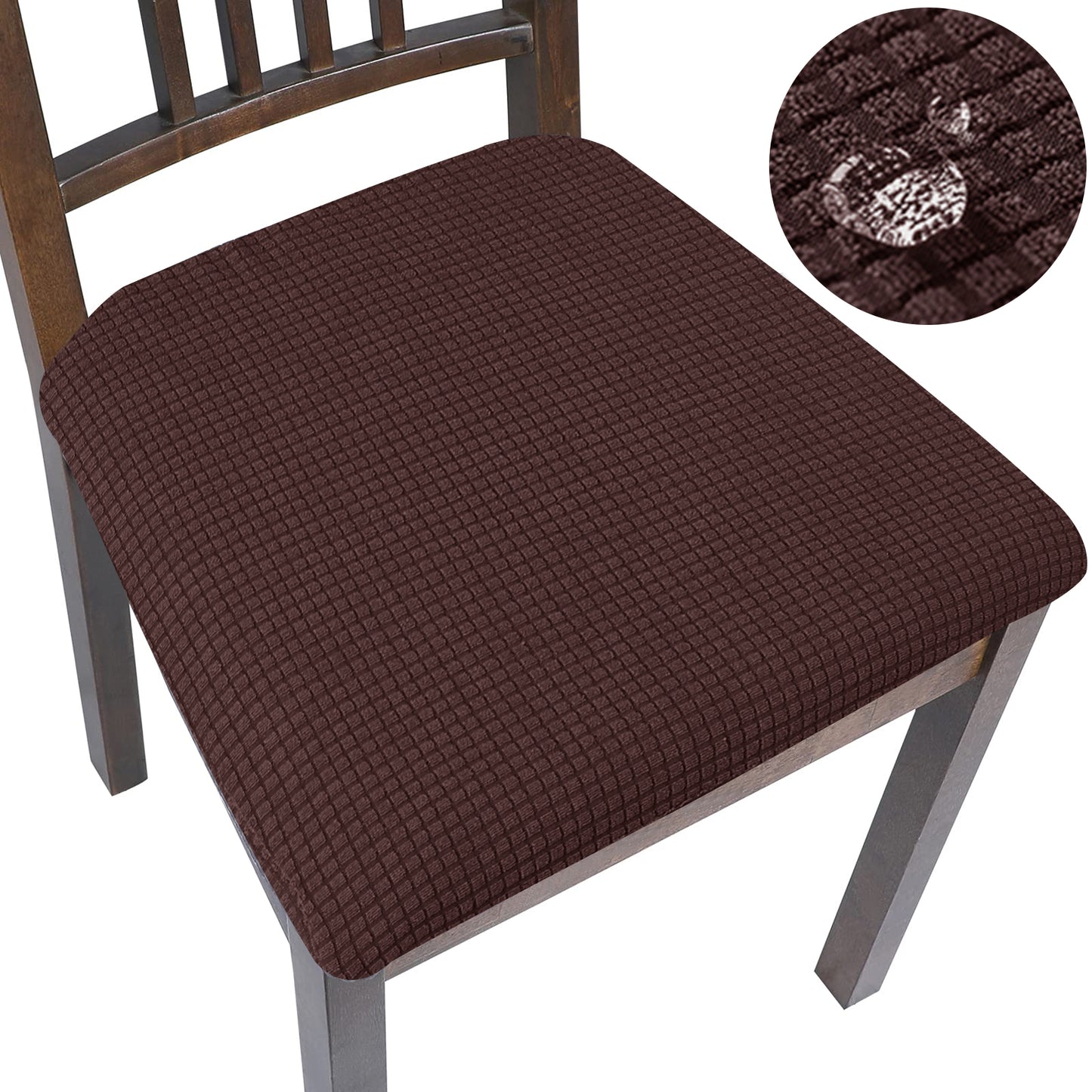 housse chaise bois assise tissu marron
