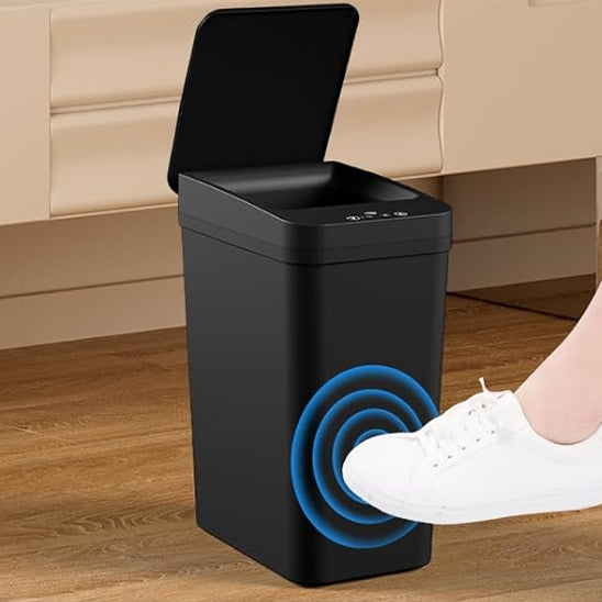 poubelle de cuisine automatique noire sensor main