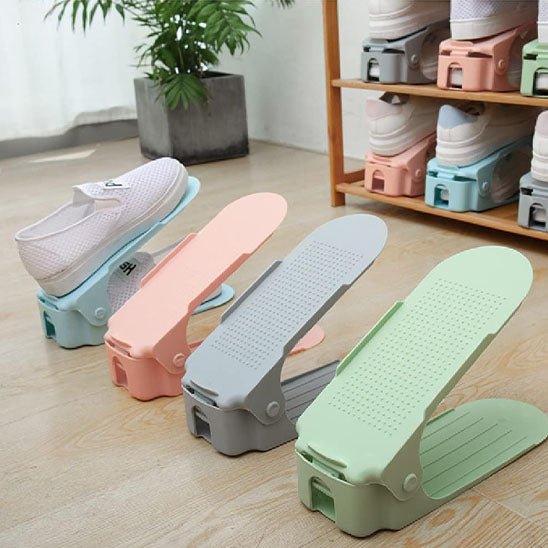 rangement chaussures double niveau plastique couleur