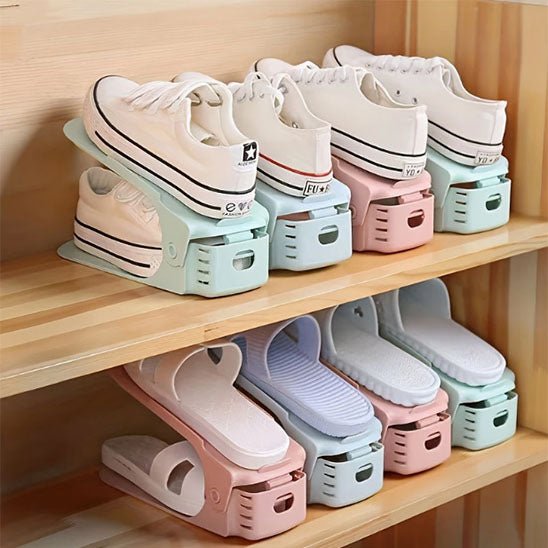 rangement chaussures organiseur double niveaux multicolore