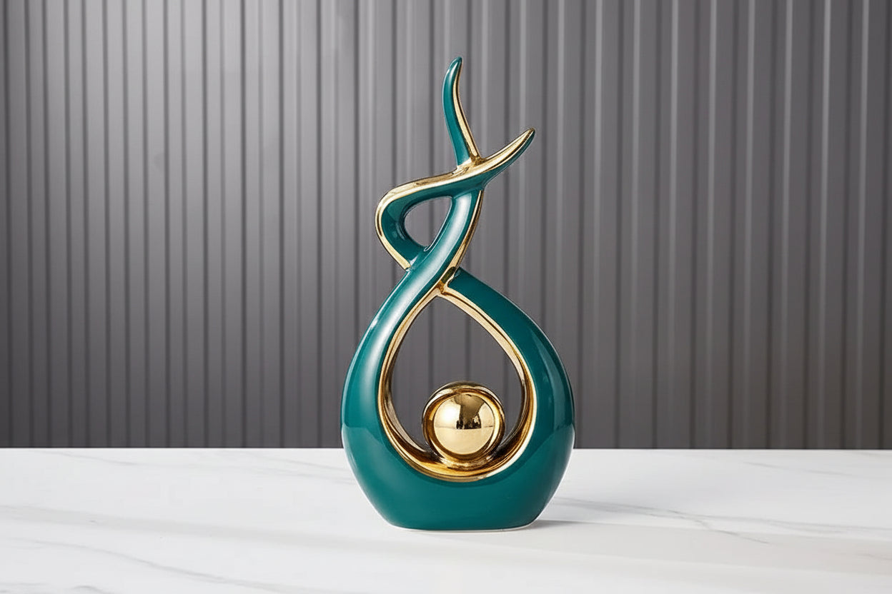 sculpture decorative taille grande verte