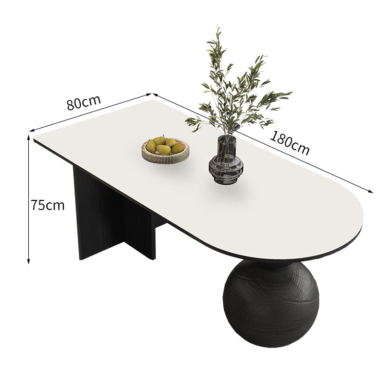 table a manger blanche ovale pied boule chaises blanches dimensions 180