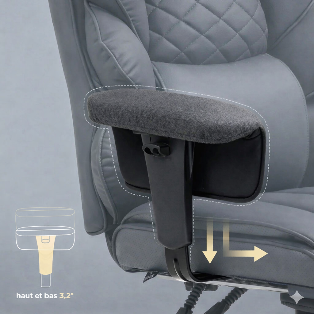 Chaise de bureau noir accoudoirs rembourres