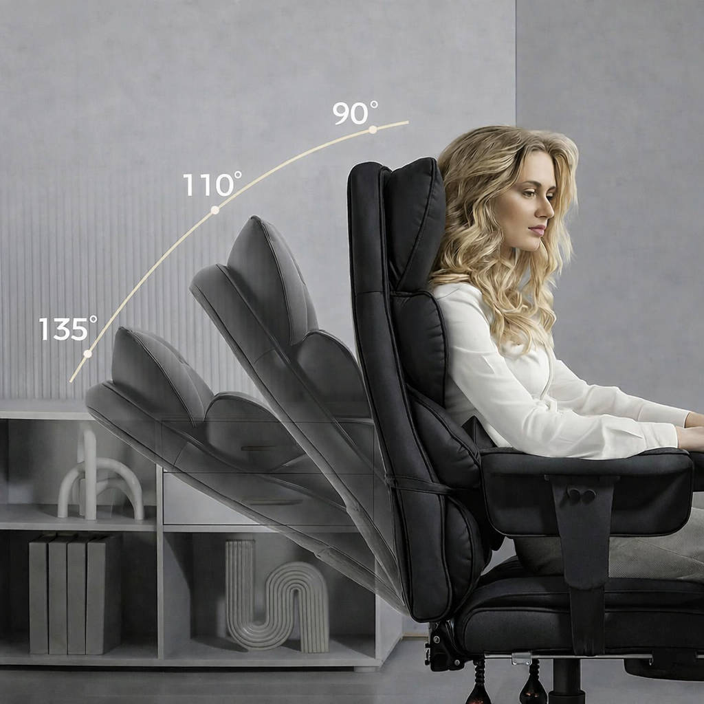 Chaise Bureau, Fauteuil De Bureau À Dossier Haut Avec Appui-Tête, Chaise D'Ordinateur