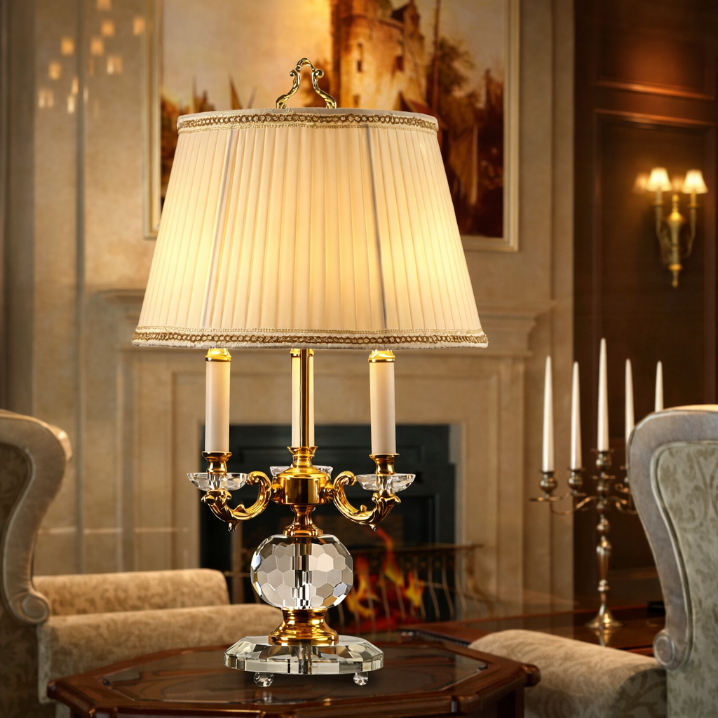 Lampe de bureau avec bulle cristal 