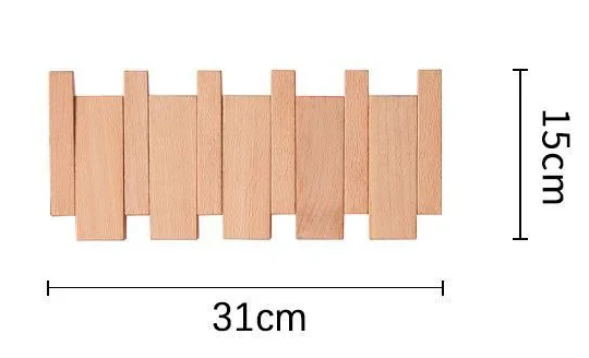 Porte manteau bois beige quatre crochets