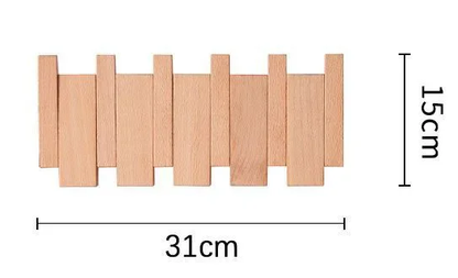 Porte manteau bois beige quatre crochets