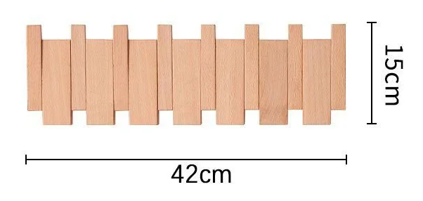 Porte manteau bois beige six crochets