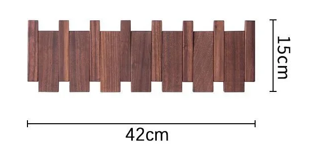 Porte manteau bois marron six crochets