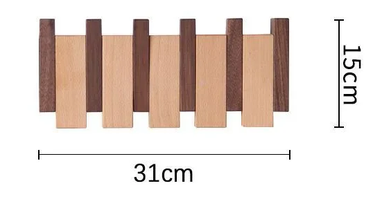 Porte manteau bois quatre crochets mix