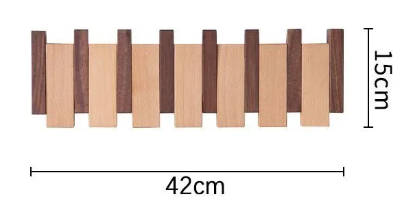 Porte manteau bois six crochets mix