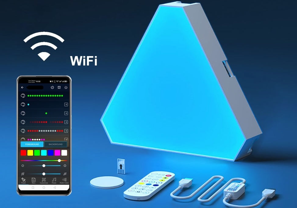 applique led triangulaires multicolores applique murale interieur bureau gaming wifi