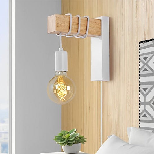 applique murale bois ampoule led filament