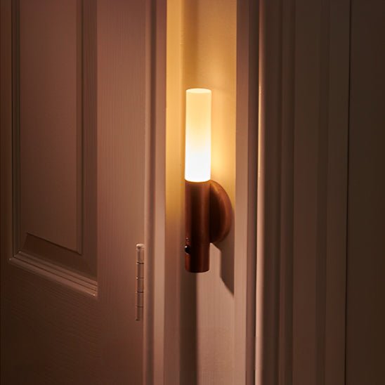 applique murale chambre lumiere chaude led bois metal