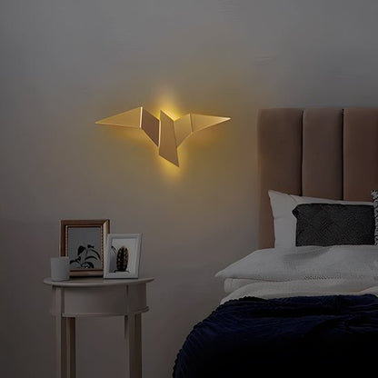 applique murale chambre origami oiseau dore 2