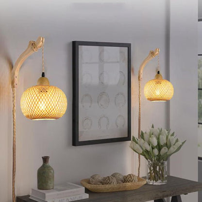 applique murale rotin decoration interieure naturelle