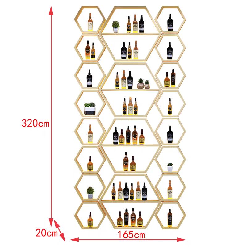 armoire a vin hexagonale modulaire 320x165cm murale