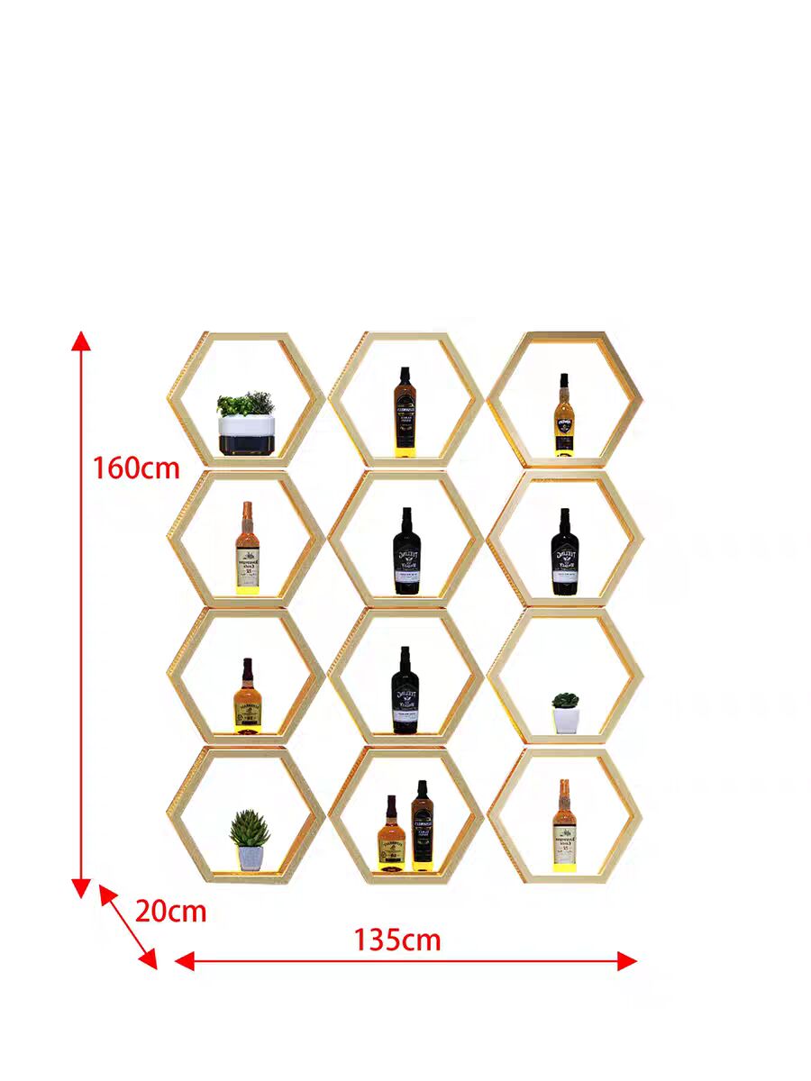 armoire a vin hexagones modulaires dimensions 160x135cm