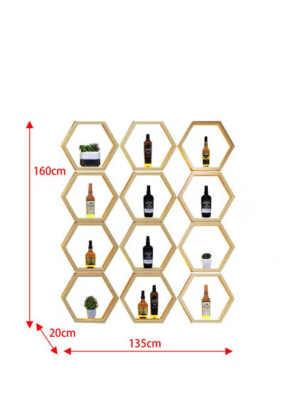 armoire a vin hexagones modulaires dimensions 160x135cm