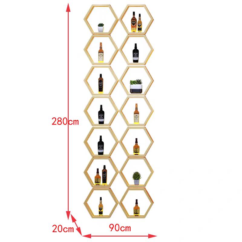 armoire a vin hexagones modulaires dimensions 280x90cm