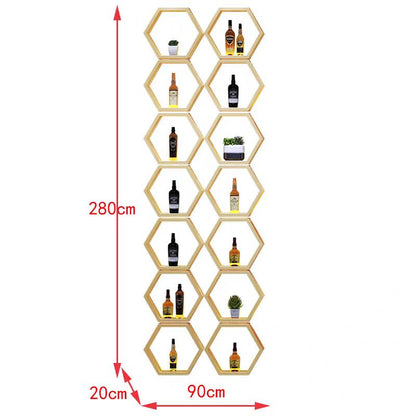 armoire a vin hexagones modulaires dimensions 280x90cm