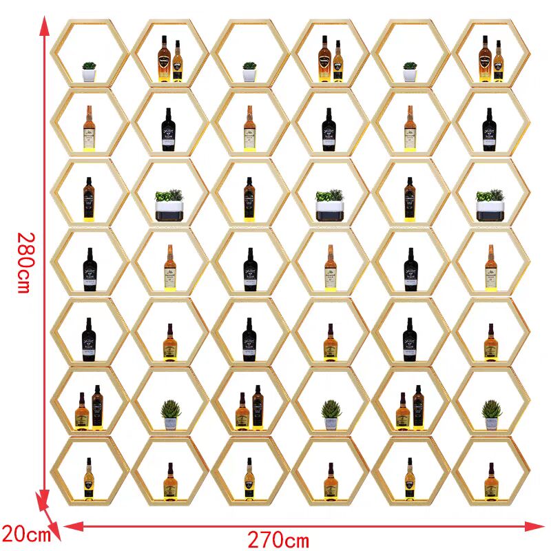 armoire a vin murale alveoles hexagonales 280x270cm
