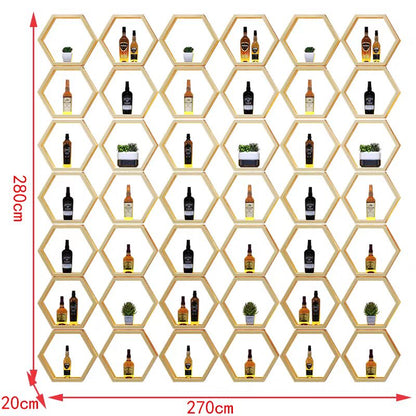 armoire a vin murale alveoles hexagonales 280x270cm