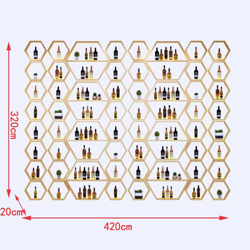 armoire a vin murale alveoles hexagonales 320x420cm