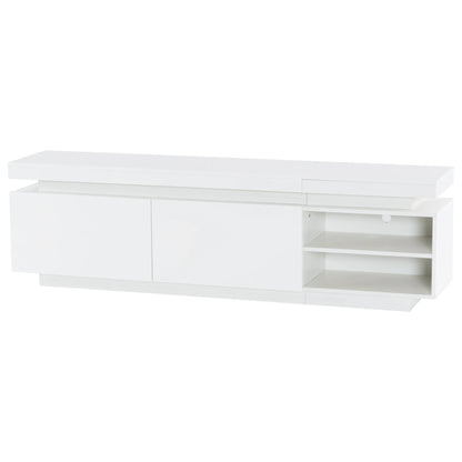 armoire meuble TV blanc avec niches ouvertes