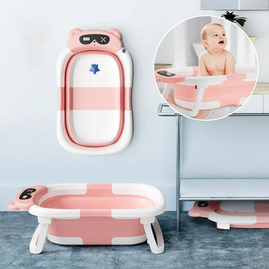 baignoire bébé pliable rose