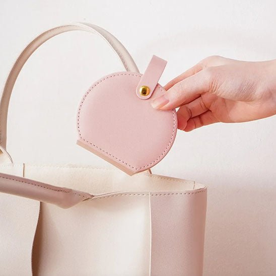 boite a bijoux rangement ronde rose portable sac