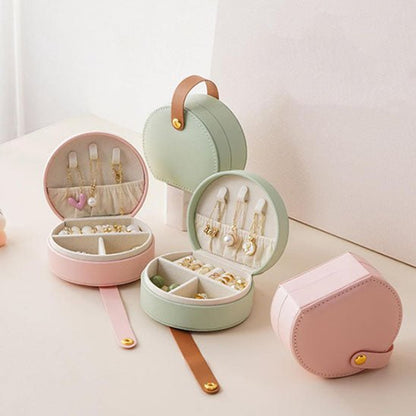 boite a bijoux rondes rangement rose verte fermeture