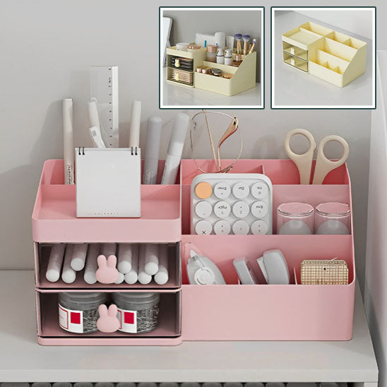 boite de rangement bureau rose tiroirs organisateur accessoires