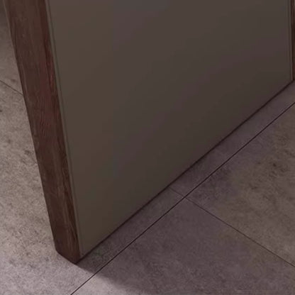 bureau d ordinateur coin bois bordure bois surface cuir beige