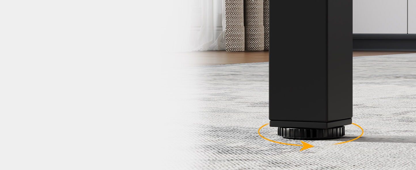 bureau d ordinateur pied reglable molette de nivellement noire