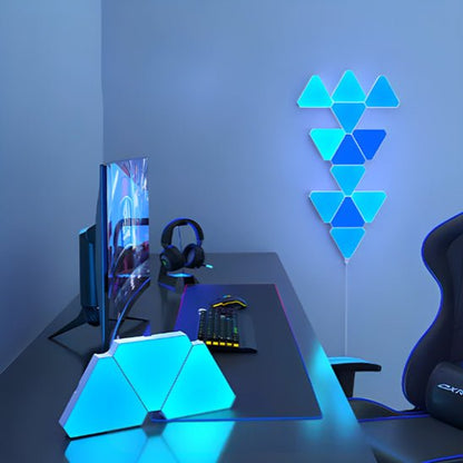 bureau gaming applique murale interieur lumiere led bleue