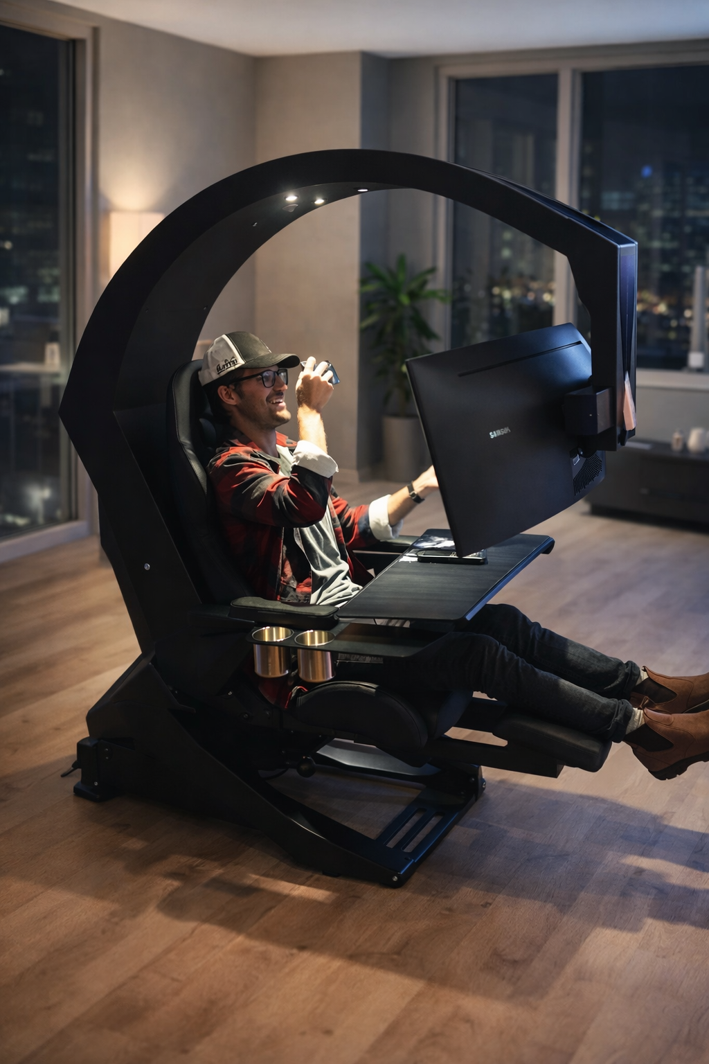 bureau ordinateur gamingcockpit design ergonomique