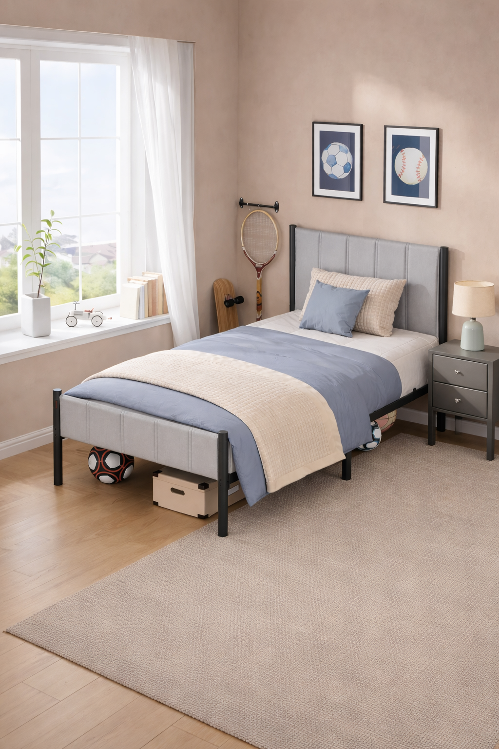 cadre de lit design noir moderne 