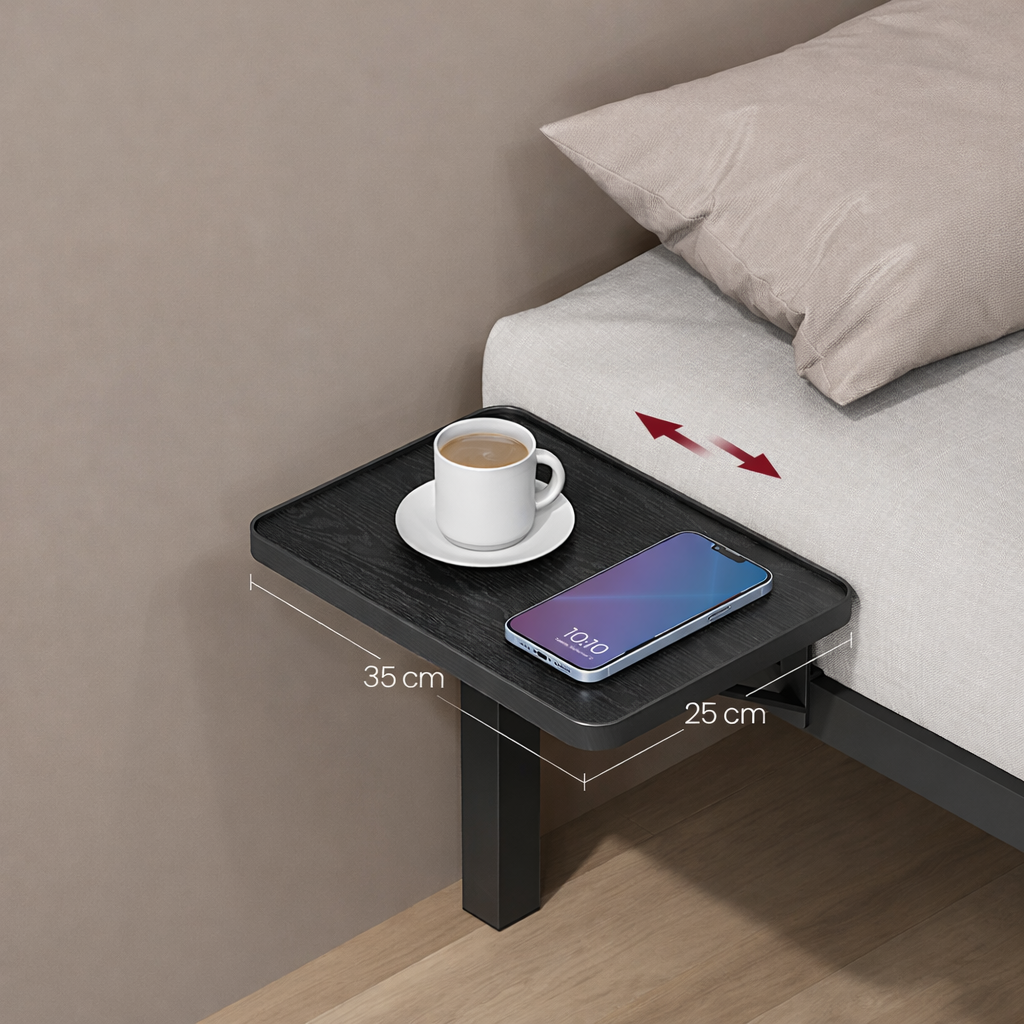 cadre de lit moderne chevet design noir 