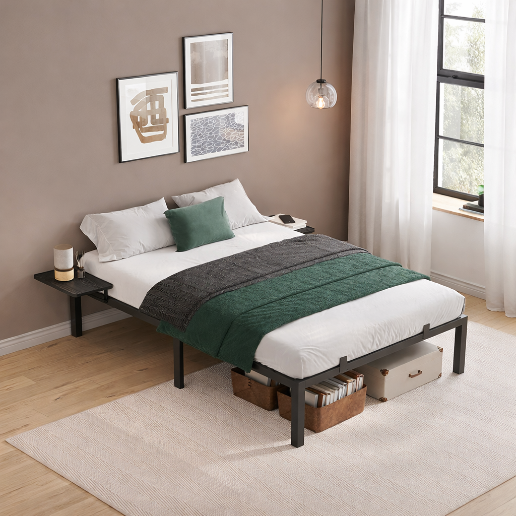 cadre de lit moderne design noir 