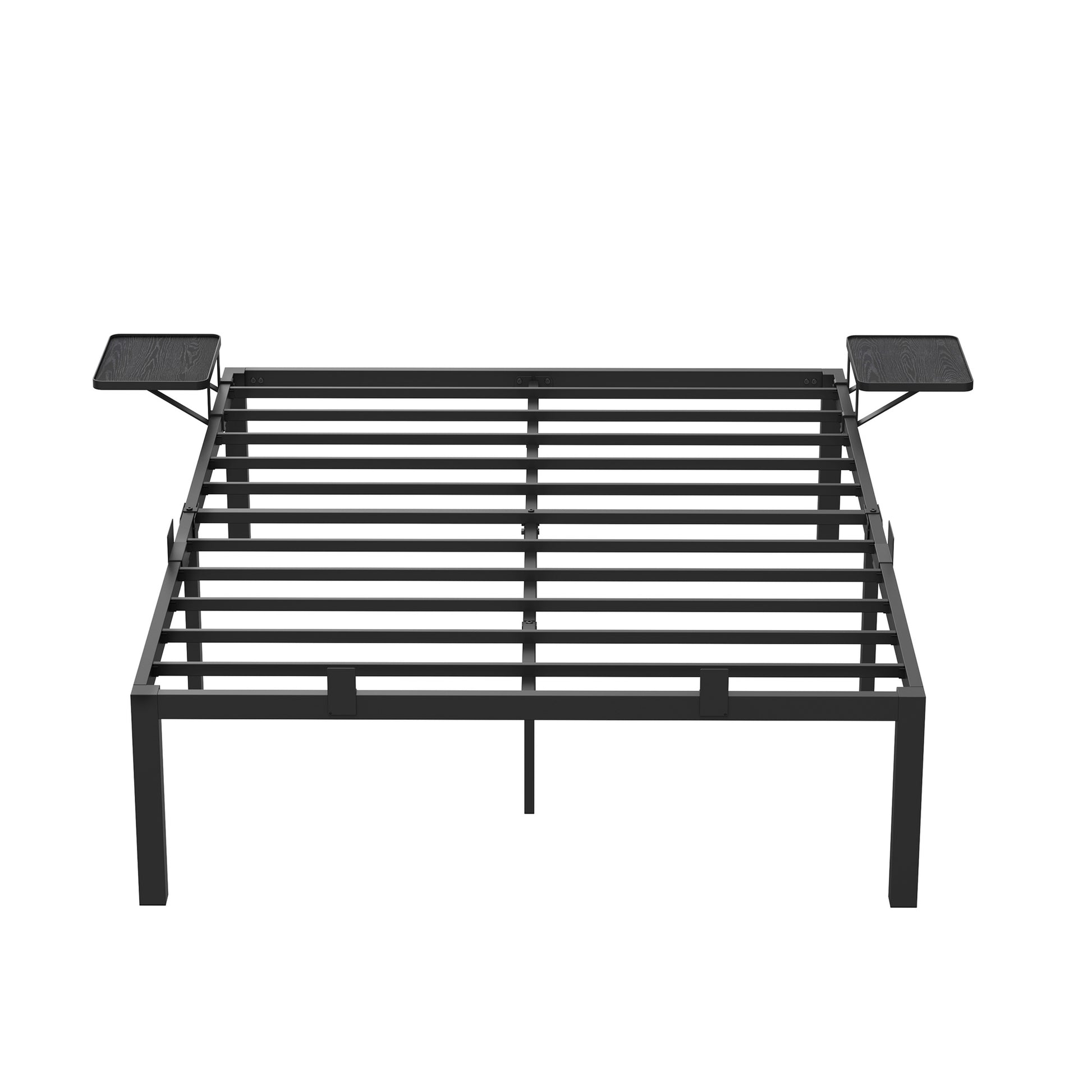 cadre de lit moderne design table chevet noir 