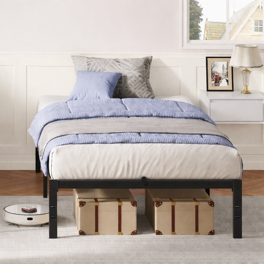 cadre de lit robuste noir