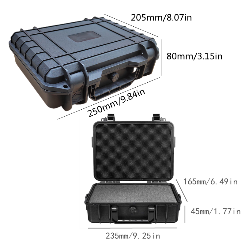 caisse a outils valise rigide noire mousse protection dimensions
