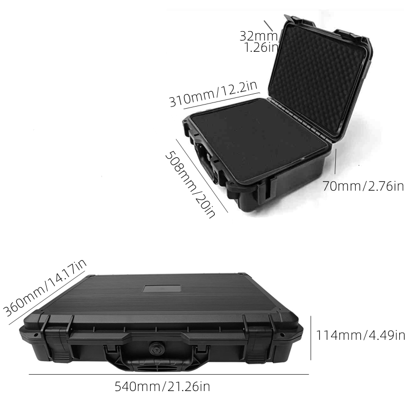 caisse outils noire mousse dimension