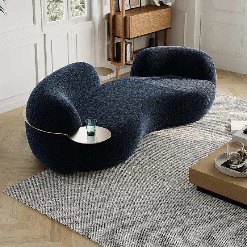 canape boucle marine courbe tablette circulaire integree